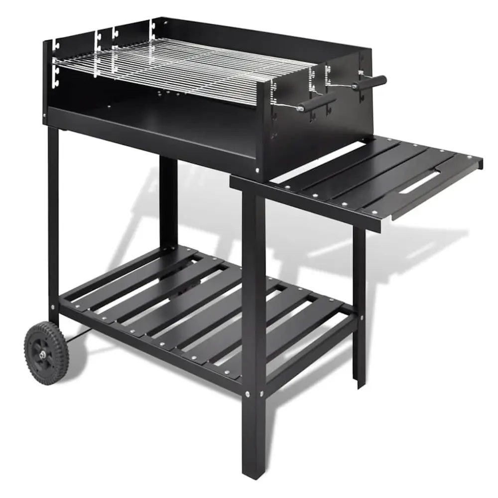 Portable Charcoal BBQ Grill Stand Wheels, Outdoor Barbecue Grill Patio, Camping, and Backyard