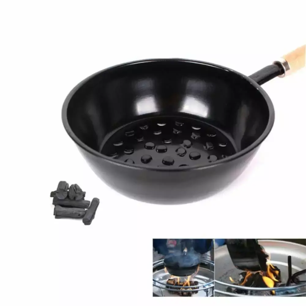 Chimney Charcoal Starter Pot Wood Handle BBQ Grill and Camping