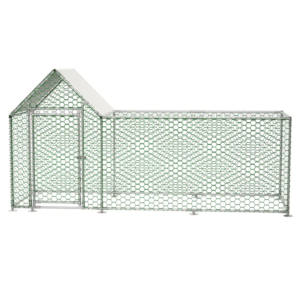 10X3Ft Metal Chicken Coop Run Backyard Poultry Habitat Cage w2505
