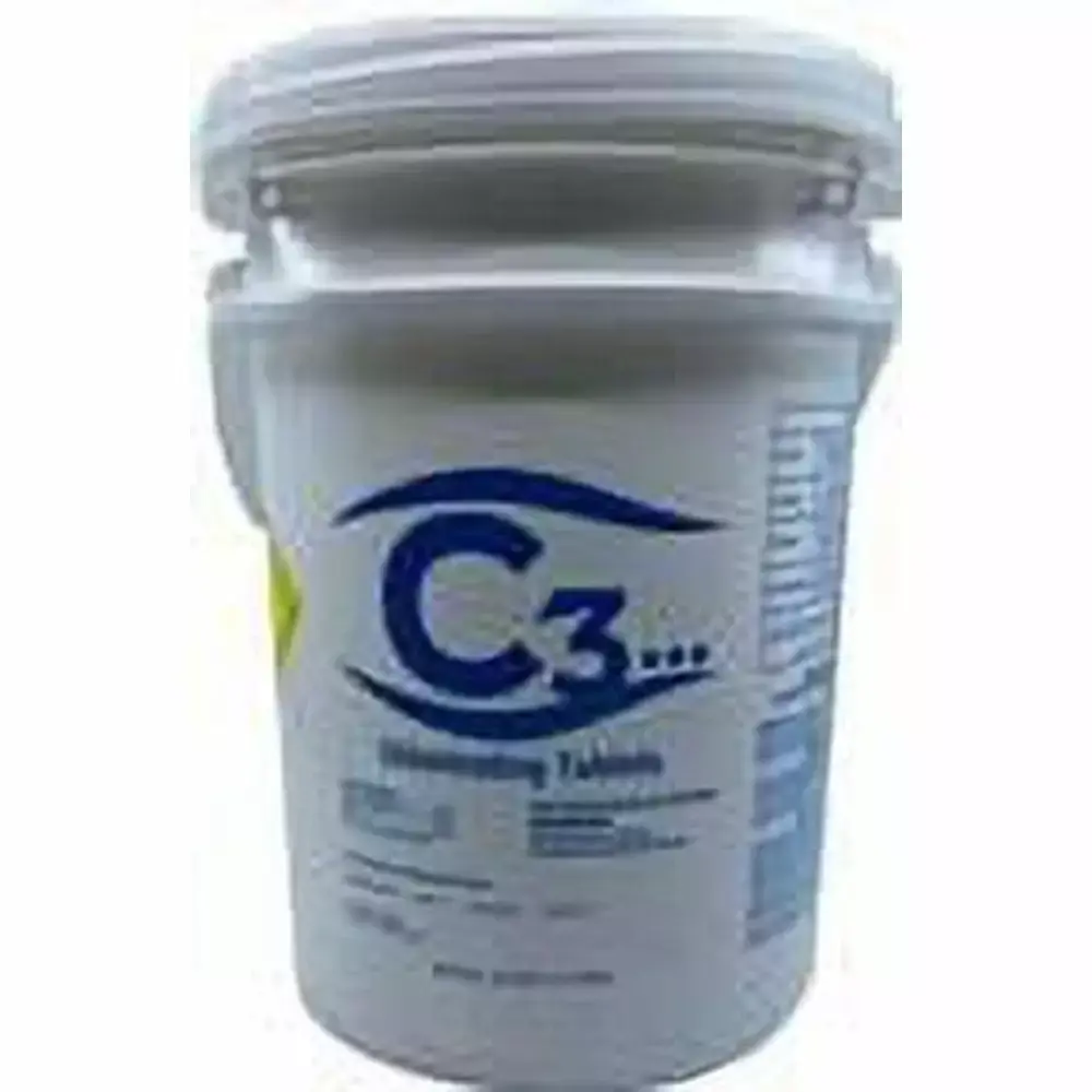 C3 25lb Chlorine Tablets 3 Inch Swimming Pool Spa Sanitizer Long Lasting