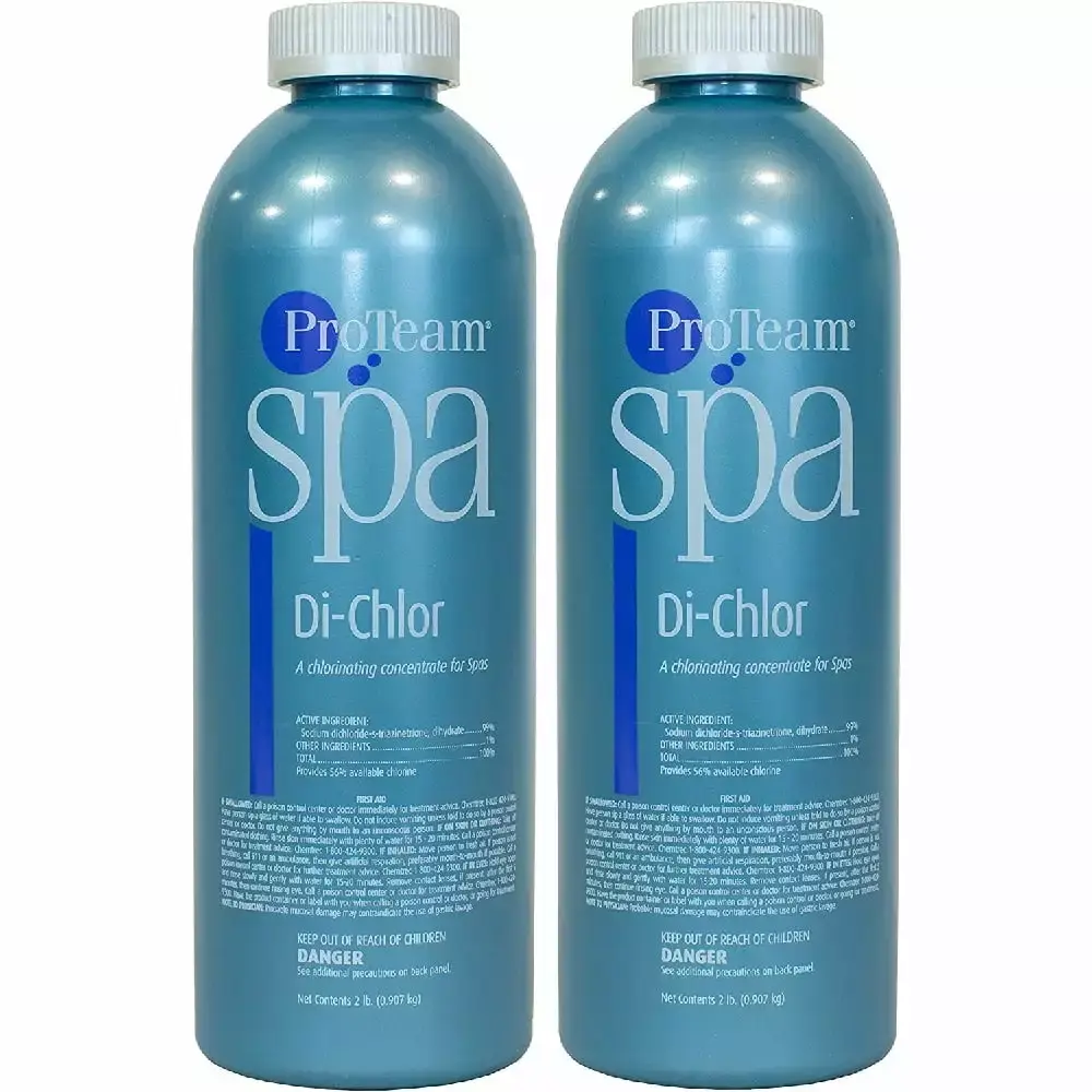 ProTeam Spa Di-Chlor Chlorine Powder Concentrate 2lb 2 Pack Keeps Spas Safe and Clear