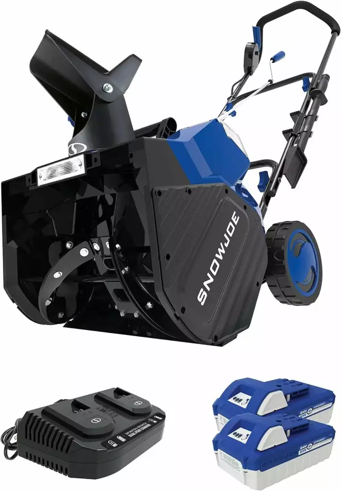 Open Box Snow Joe 24V-X2-SB18 18-Inch 48-Volt IONMAX Cordless Snow Blower Kit - Blue