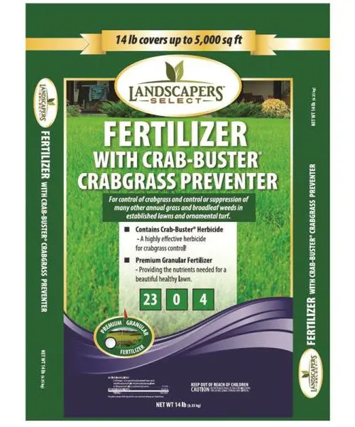 Landscapers Select 902726 Crabgrass Killer Fertilizer 23-0-4 5000 Sq Ft