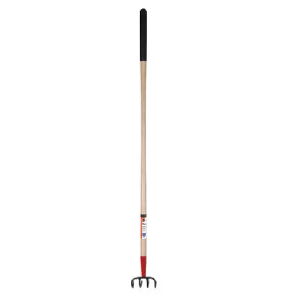 True Temper 2862100 4-Tine Cultivator Hardwood Handle Soil Aeration