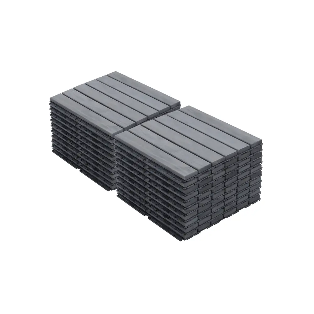 20 Pcs Interlocking Deck Tiles Striped Pattern 12 X 12 Square Light Weight beefurni