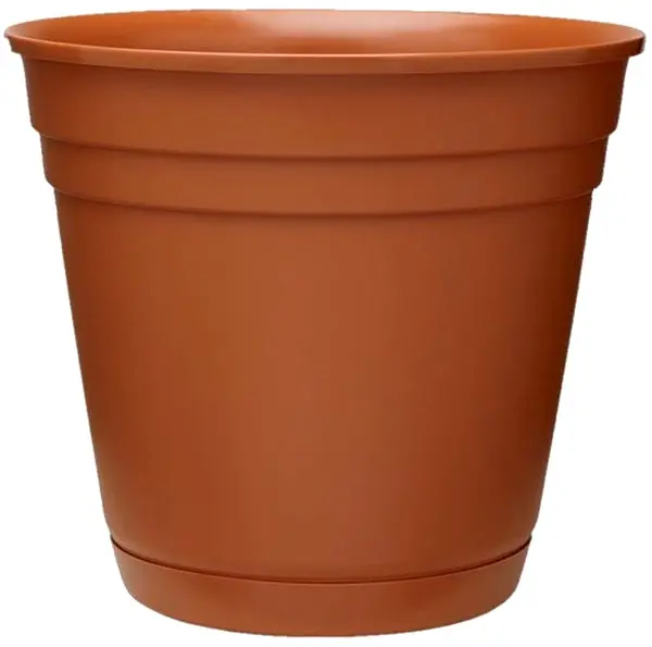 Southern Patio RN1608TC Rolled Rim Planter Poly Resin Decorative Garden Pot