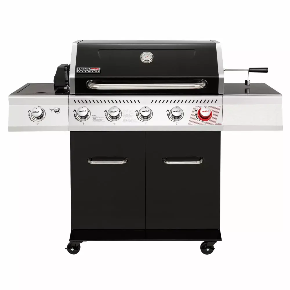 Royal Gourmet GA5404H Deluxe 5-Burner Gas Grill Rotisserie Kit, Sear Burner, and Side Burner