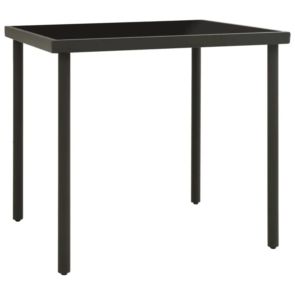 Patio Dining Table Anthracite 31.5x31.5x28.3 Inches Glass and Steel
