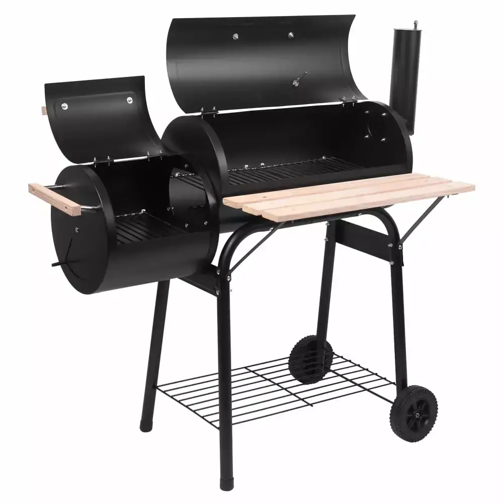 Charcoal Grill Furnace BBQ Grill Oil Drum Charcoal Furnace Outdoor Cooking Zokop