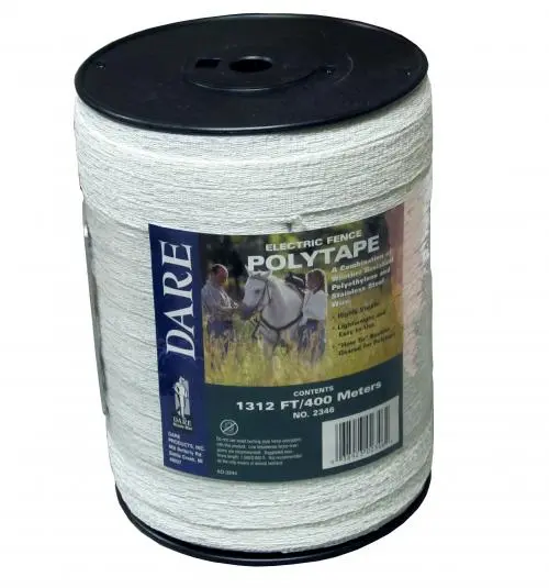 Dare 2346 1/2 Inch Wide x 1312 Foot Electric Fence Poly Tape Livestock
