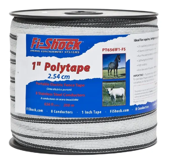 Zareba PT656W1-Z/FS Electric Fence Polytape 656 Feet White Conductive Fencing