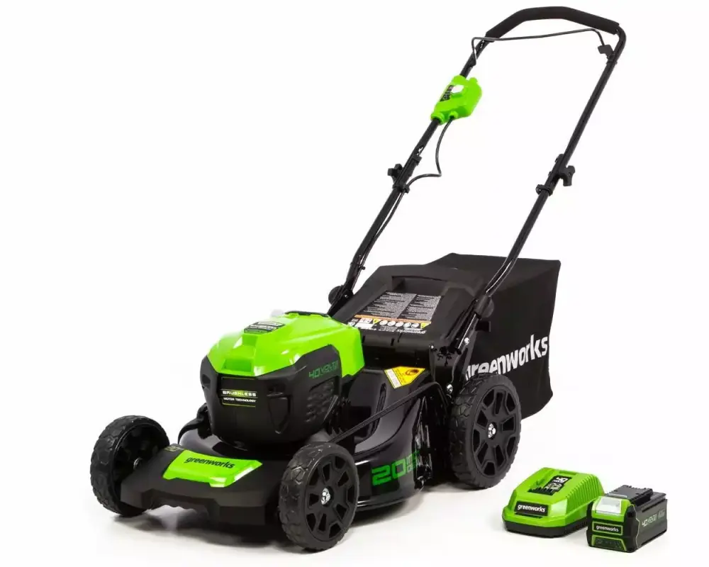 Greenworks 40V 20 Brushless Push Lawn Mower 4.0 Ah Battery & Quick Charger 2516302VT