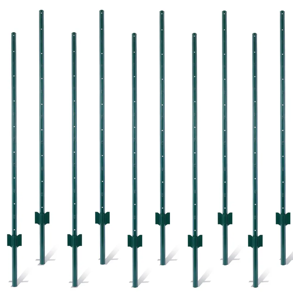 Fence Posts 5 Feet 10 Pack Heavy Duty Metal Fence Post U Channel g-h