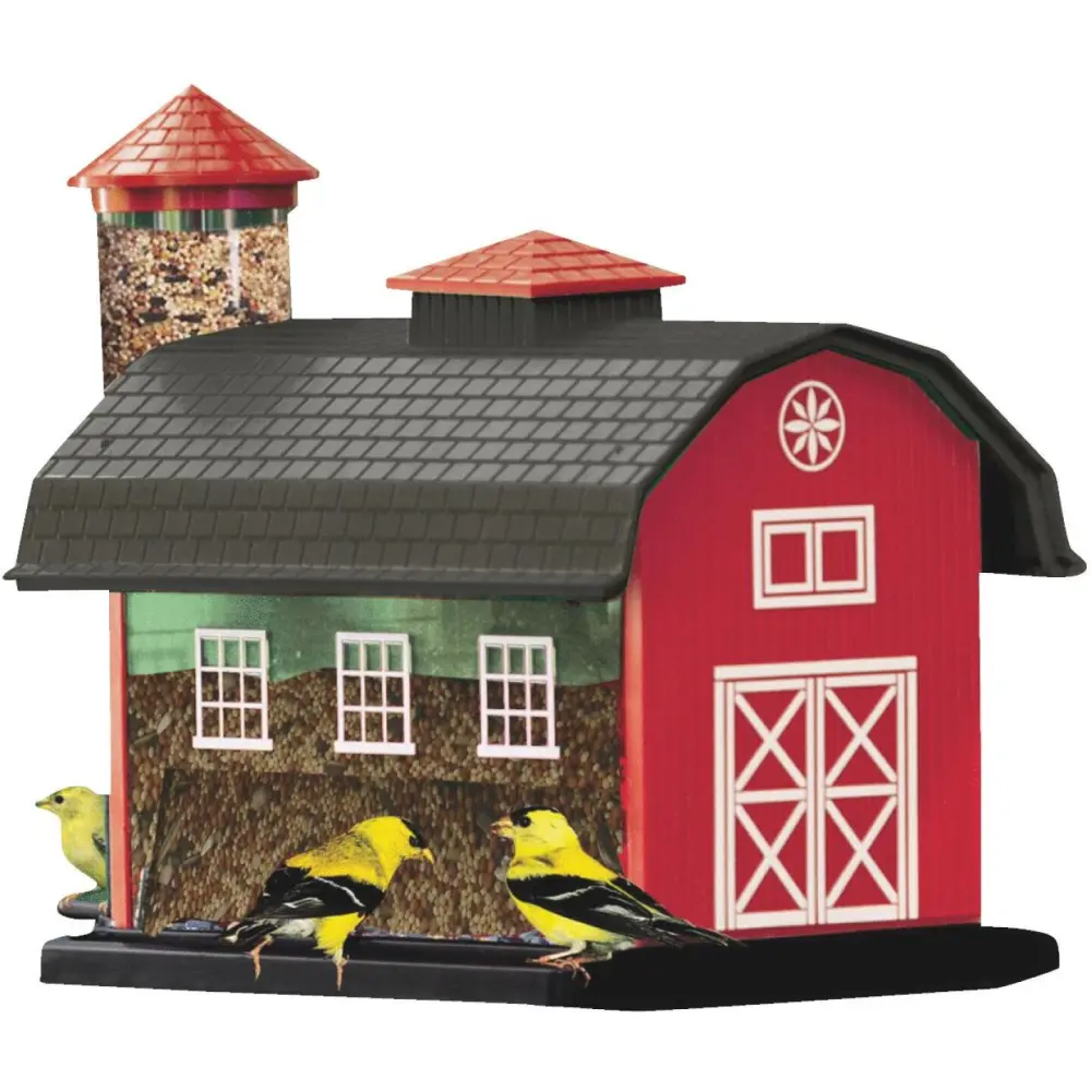Cherry Valley 12-2/3 Inch 7 Lb. Red Barn Finch Thistle Combo Feeder