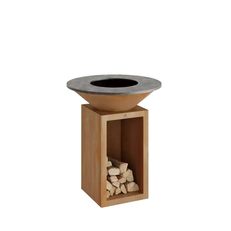 OFYR Timeless Storage Corten 85 Outdoor Fire Pit and Grill