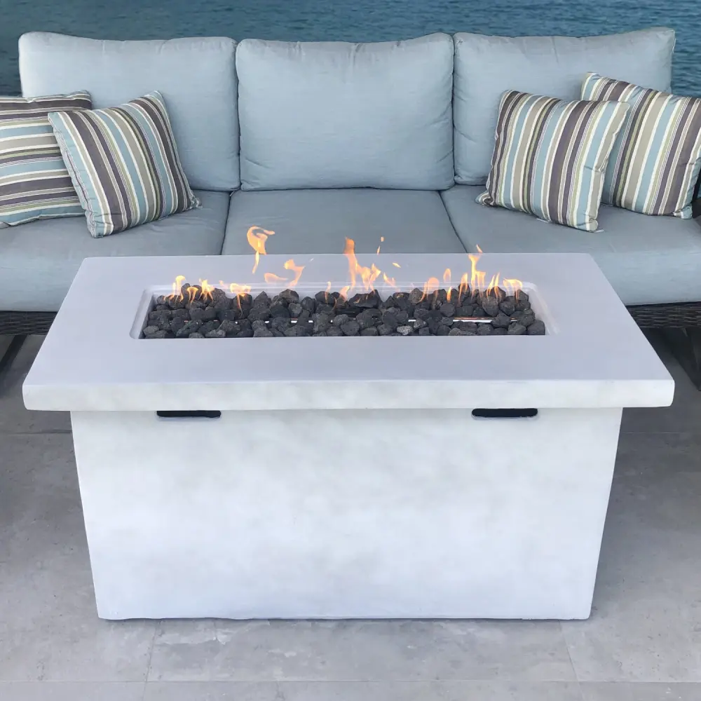 25 H x 42 W Fiber Reinforced Concrete Propane Outdoor Fire Pit Table lsi patio furniture