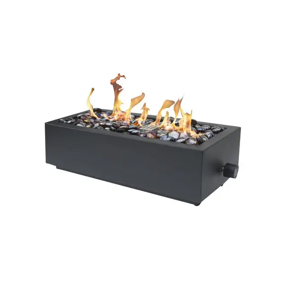 Seasonal Trends 52069 Black Rectangular Tabletop Fire Bowl Outdoor Decor