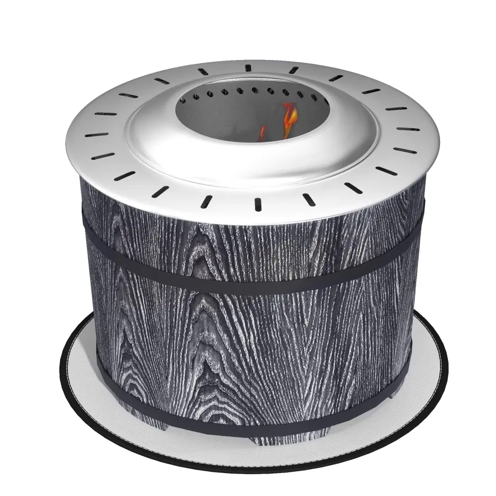 Outsunny Smokeless Fire Pit Fireproof Mat 20 Inch Barrel Style Portable Outdoor Fire Pit aosom business