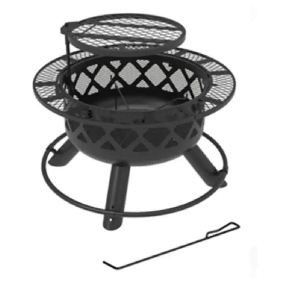 Big Horn SRFP9624 Ranch Fire Pit Deep Bowl 24 Inch Outdoor Steel