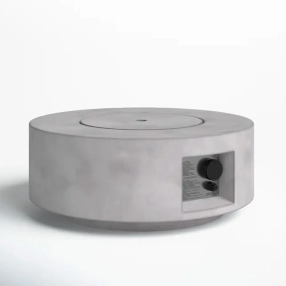 11 Inch H 30 Inch W Fiber Reinforced Concrete Propane Fire Pit Table lsi patio furniture