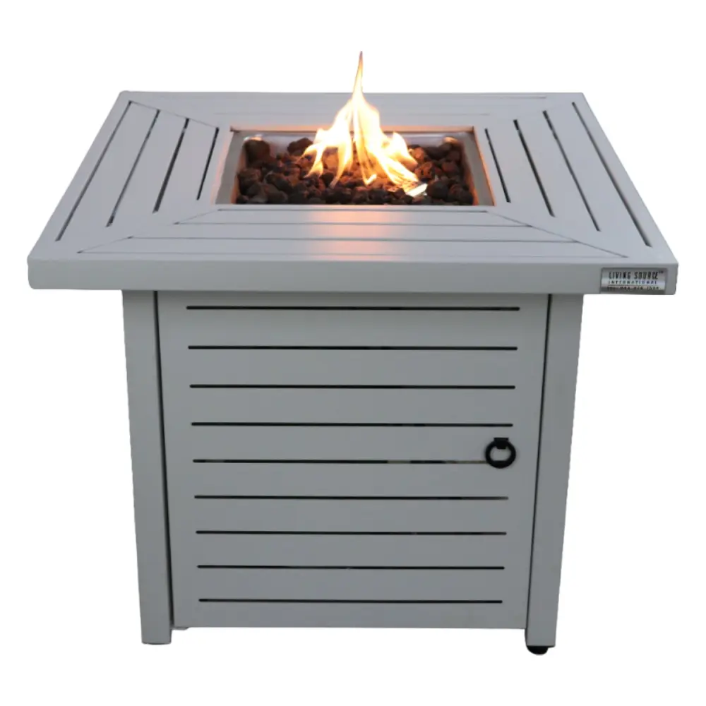25 Inch H X 30 Inch W Steel Outdoor Fire Pit Table Li White Line Garden lsi patio furniture