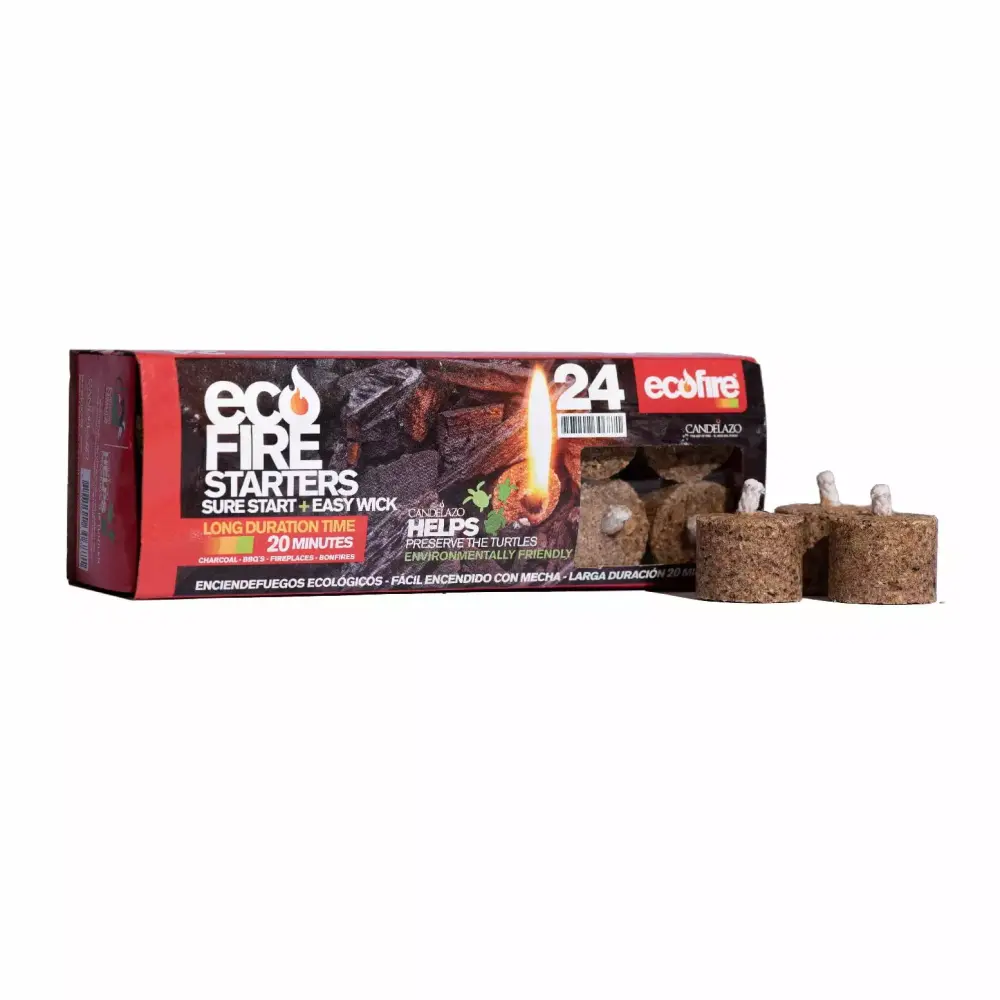 Ecofire Fire Starter Long Duration Box 24 units 13.04 oz Outdoor Use