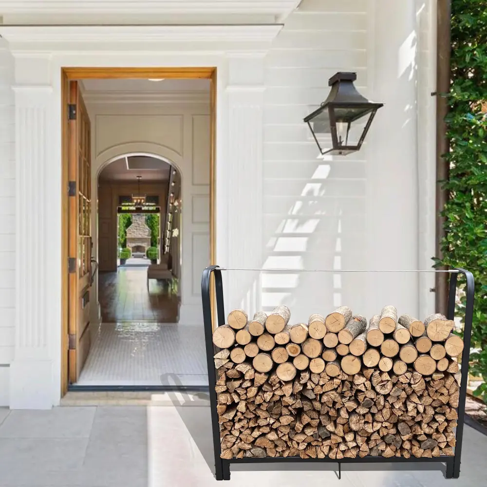 Artibear Firewood Rack Stand 4Ft Heavy Duty Log Holder Outdoor Use w-s industry