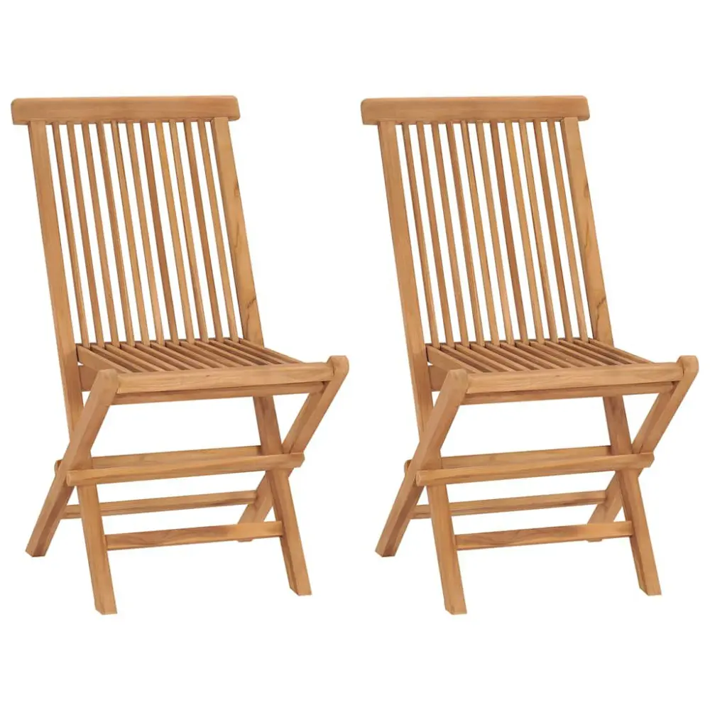 Folding Patio Chairs Set 3 Teak Wood Outdoor Garden Furniture