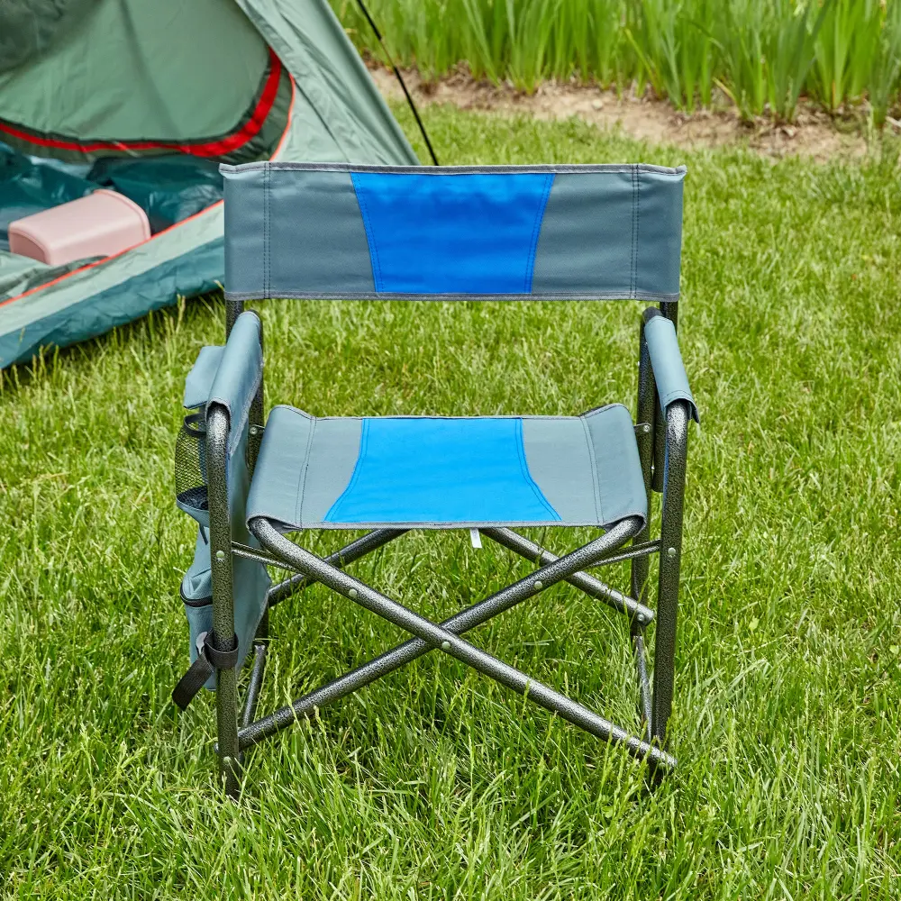 1 Piece Padded Folding Outdoor Chair Storage Pockets Featherweight Patio Chair rnb
