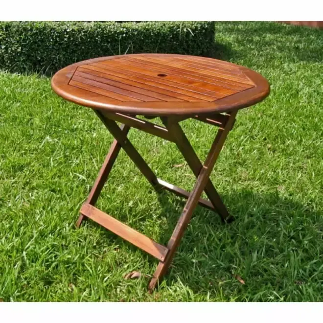 International Caravan Highland Acacia 32-Inch Folding Patio Table