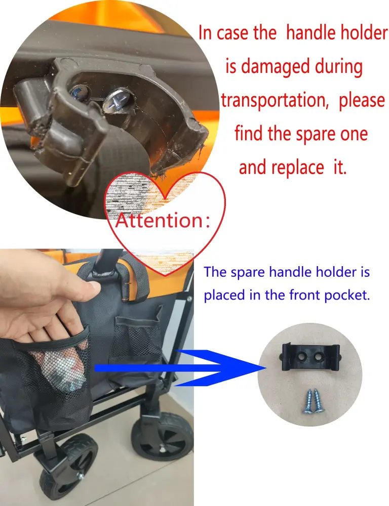 Mini Folding Wagon Garden Shopping Beach Cart Black Blue Steel Frame qdxfl