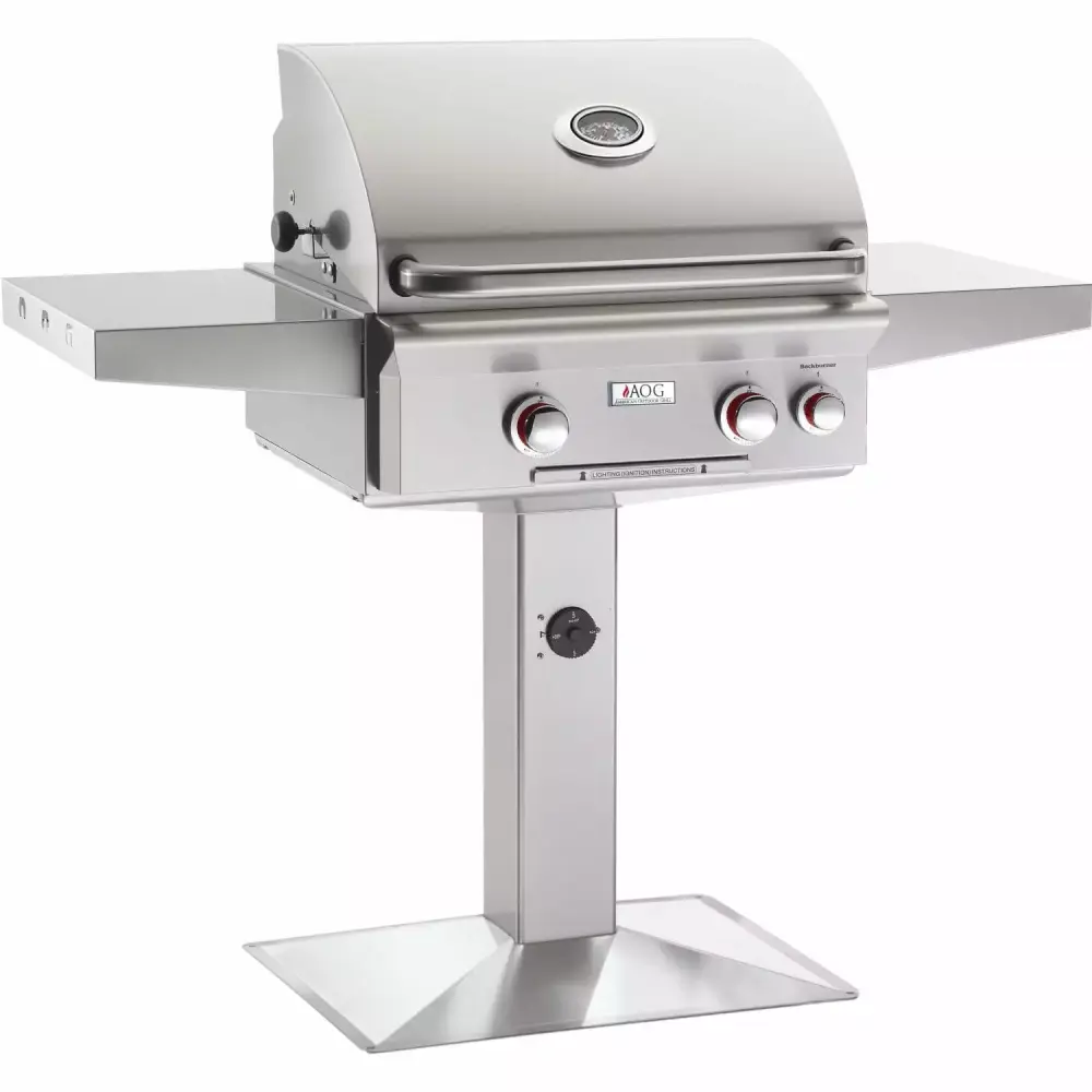 American Outdoor Grill 24NPT T-Series 24 Inch Natural Gas Grill on Pedestal Base Rotisserie