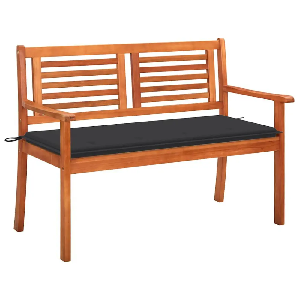 2-Seater Patio Bench Cushion 47.2 Inches Solid Eucalyptus Wood