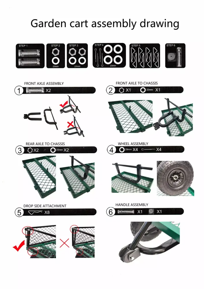 Multi-functional Garden Wagon Cart Detachable Sides - 47.69 - Transport up to 550 pounds ease Yeah Depot