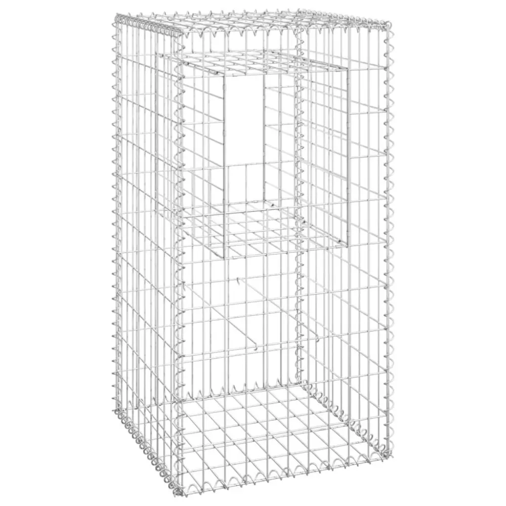 Iron Gabion Binquireet Post 19.7x19.7x39.4 Inches Large Garden Fence Decor