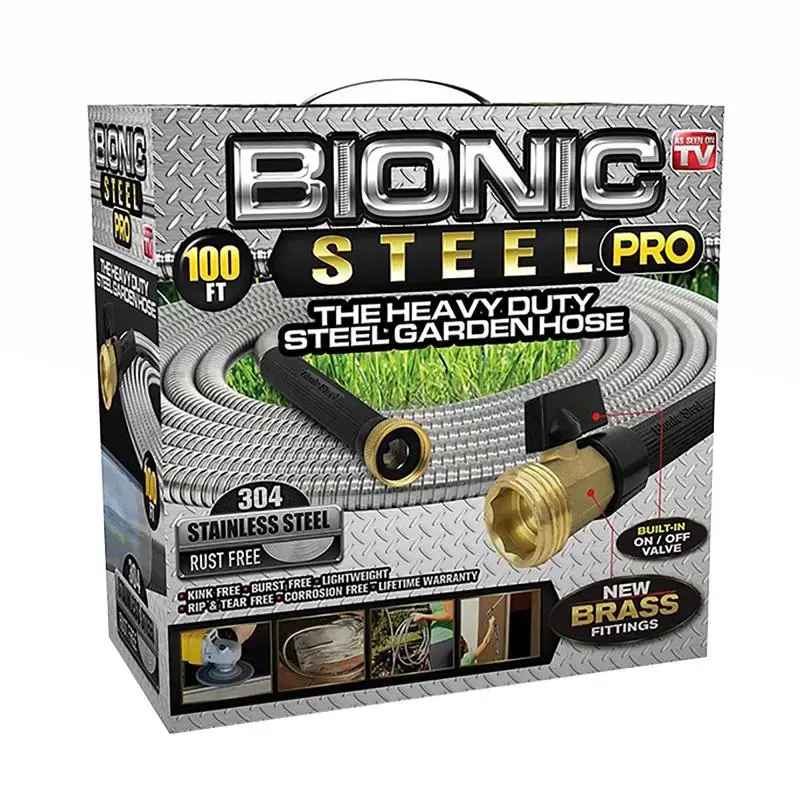 Bionic Steel Pro 5/8 . D X 100 ft. L Heavy Duty Commercial Grade Garden Hose