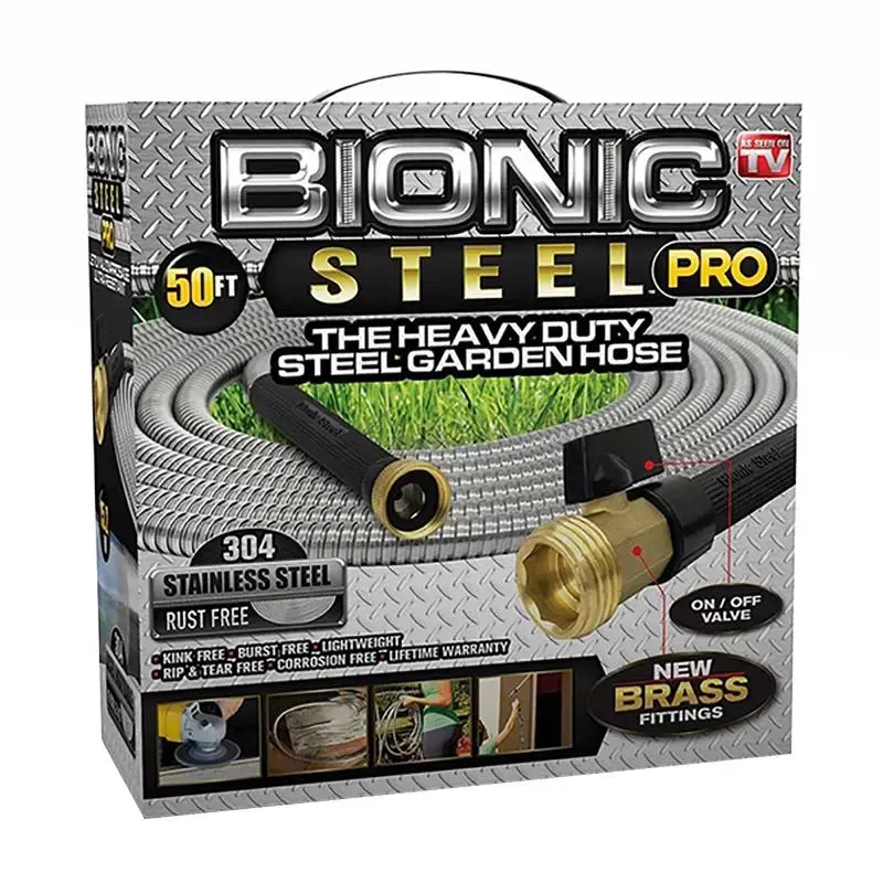Bionic Steel Pro 5/8 Inch Heavy Duty Commercial Grade Garden Hose 50 Feet