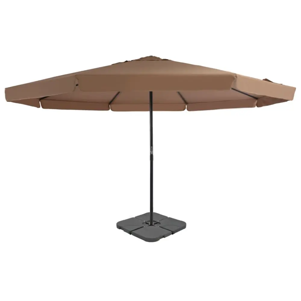 Garden Parasol Travel-friendly Base Taupe Outdoor Sun Umbrella