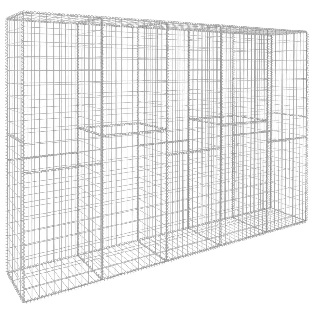 Galvanized Steel Gabion Wall Cover 118.1x19.7x78.7 Inches Outdoor Decor