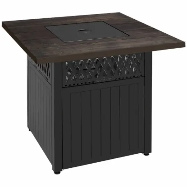 Mr. Bar-B-Q GAD19112TV Four Seasons Taylor Square Dual Heat Gas Fire Pit Painted Black