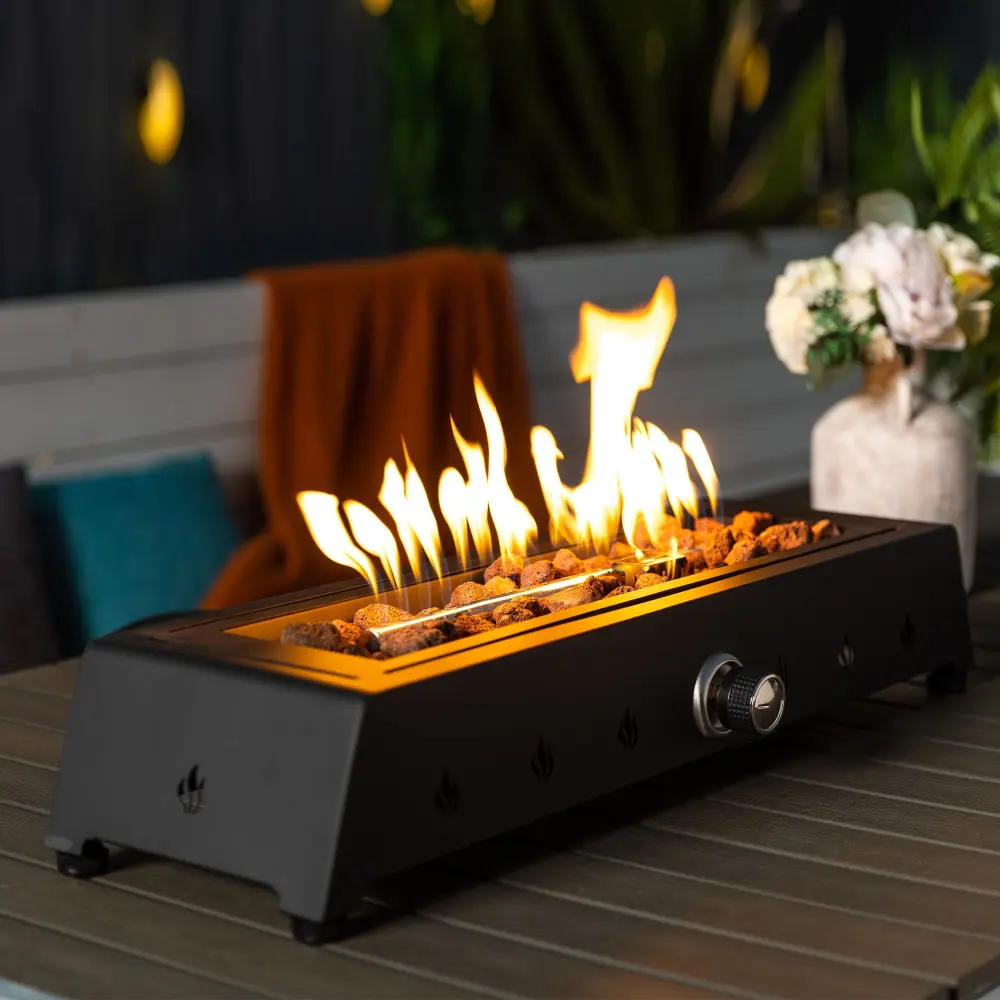 28 Inch Propane Gas Fire Pit Quick Connect Joint E-reader Top rnb