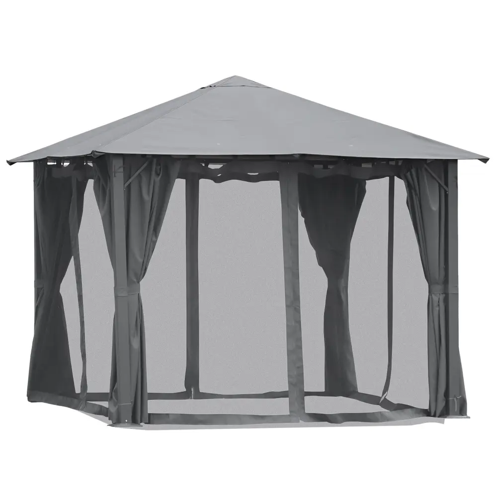 10' X 10' Patio Gazebo Netting and Canopy Shelter Outdoor Use aosom business