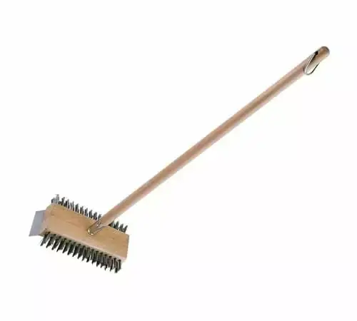 Soro Essentials 30 Timeless Broiler Brush Stainless Steel Scraper Blade and Wooden Handle