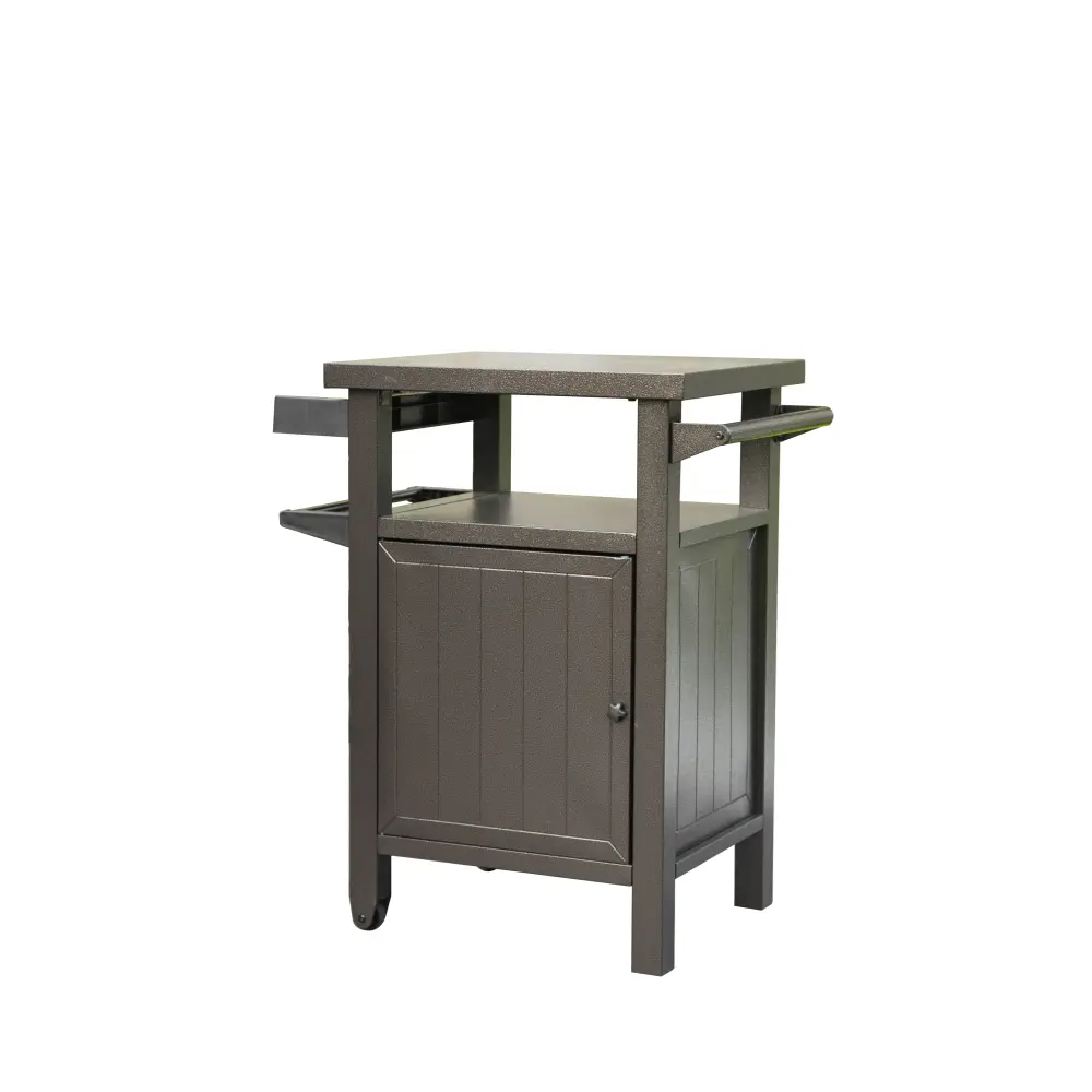 Grill Cart Outdoor Storage and Wheels Travel-Friendly Table crefise patio life