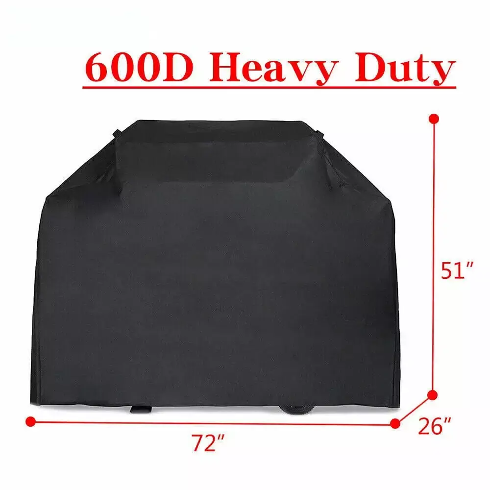 Waterproof Outdoor Barbecue BBQ Gas Grill Cover 600D Heavy Duty 72 Inch XX-Large Black Boshen