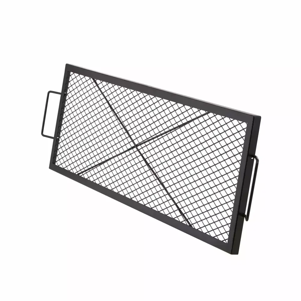 SKYSHALO 44 Inch Rectangle X-Marks Heavy-Duty Steel Fire Pit Grill Grate