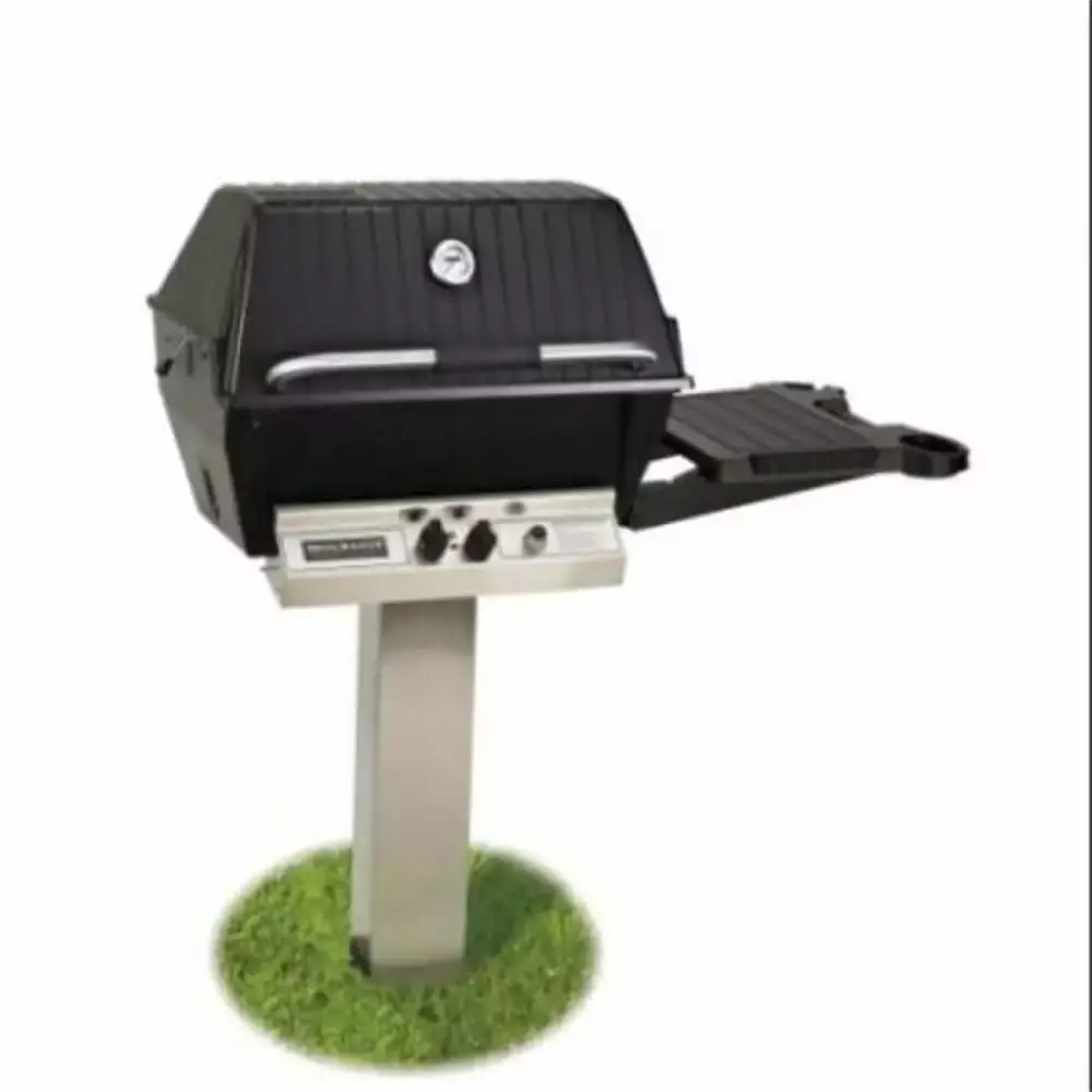 Broilmaster Natural Gas Grill Package Stainless Steel -Ground Post & Side Shelf