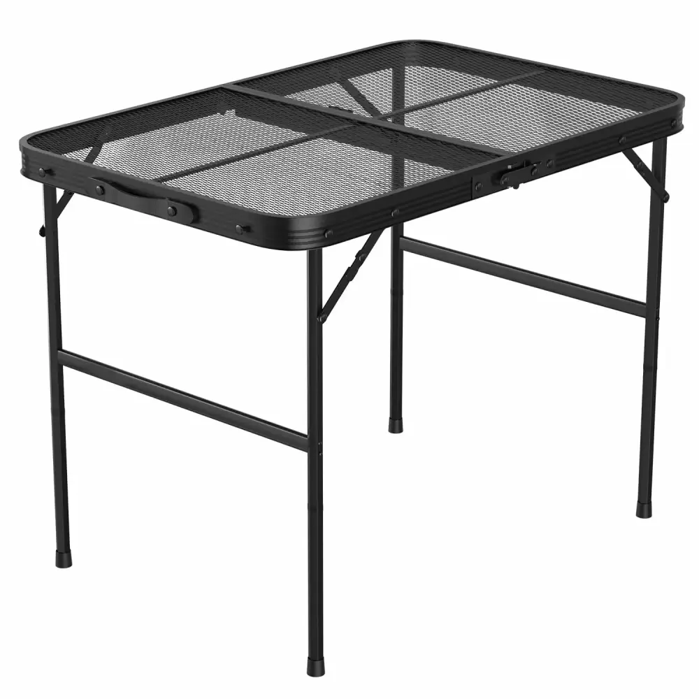 iMounTEK Portable Grill Table Collapsible Picnic Grill Stand Adjustable Height 35x23x26in Outdoor Beach Camping