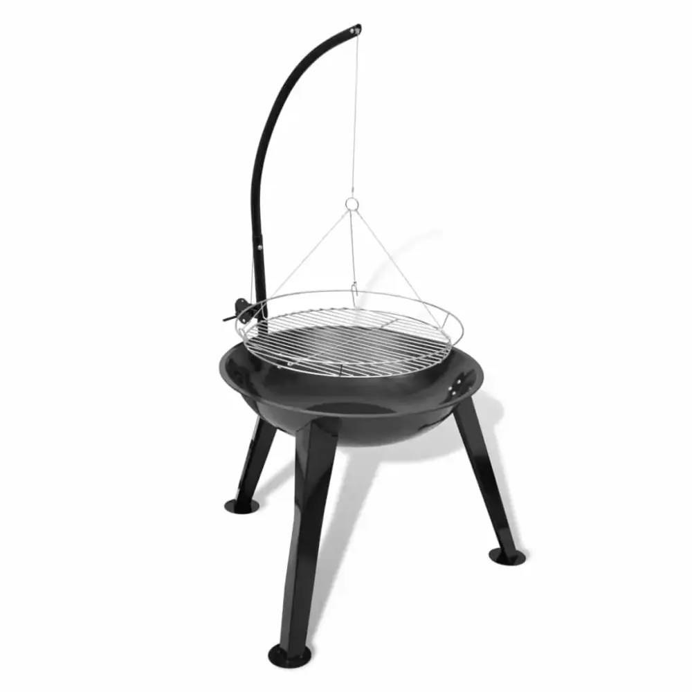 BBQ Stand Charcoal Barbecue Hang Round Outdoor Cooking funchic