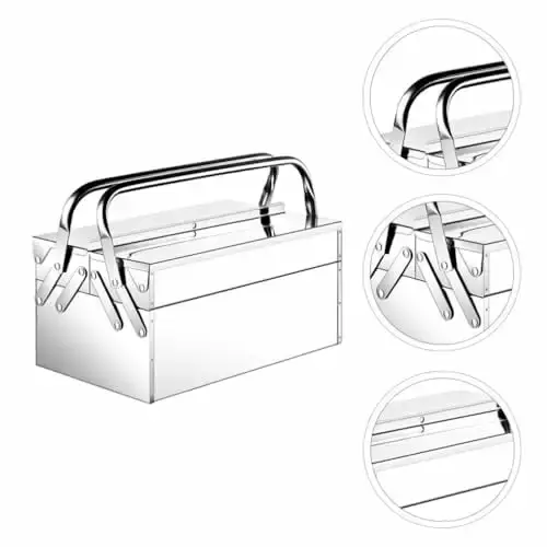 DOITOOL BBQ Folding Case Storage Box Charcoal Grill Travel-friendly BBQ Grill Accessories Suitcase Industrial Cabinet Tevi...